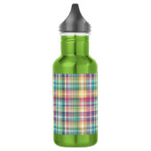 Lente/Pasen pastel geruit/raster  Waterfles (Links)