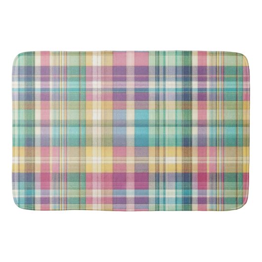 Lente/Pasen pastel plaid/tartan Badmat (Voorkant)