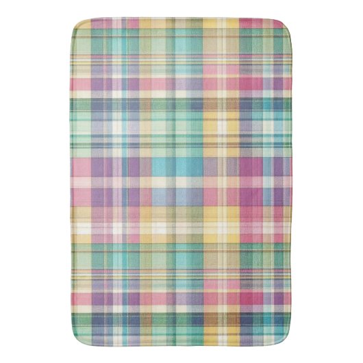 Lente/Pasen pastel plaid/tartan Badmat (Voorkant Verticaal)