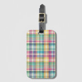 Lente/Pasen pastel plaid/tartan Bagagelabel (Voorkant (verticaal))