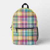 Lente/Pasen pastel plaid/tartan Bedrukte Rugzak (Voorkant)