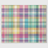 Lente/Pasen pastel plaid/tartan Cadeaupapier (Vlak)