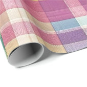 Lente/Pasen pastel plaid/tartan Cadeaupapier (Rol Hoek)
