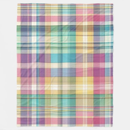 Lente/Pasen pastel plaid/tartan Fleece Deken (Voorkant)