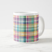 Lente/Pasen pastel plaid/tartan Grote Koffiekop (Voorkant rechts)