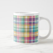Lente/Pasen pastel plaid/tartan Grote Koffiekop (Rechts)
