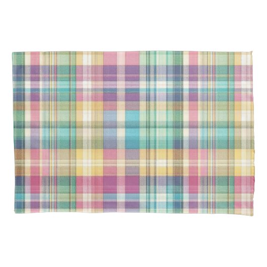 Lente/Pasen pastel plaid/tartan Kussensloop (Voorkant)