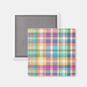 Lente/Pasen pastel plaid/tartan Magneet (Voorkant / Achterkant)