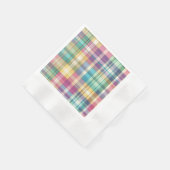 Lente/Pasen pastel plaid/tartan Servet (Hoek)