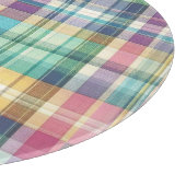 Lente/Pasen pastel plaid/tartan Snijplank (Hoek)