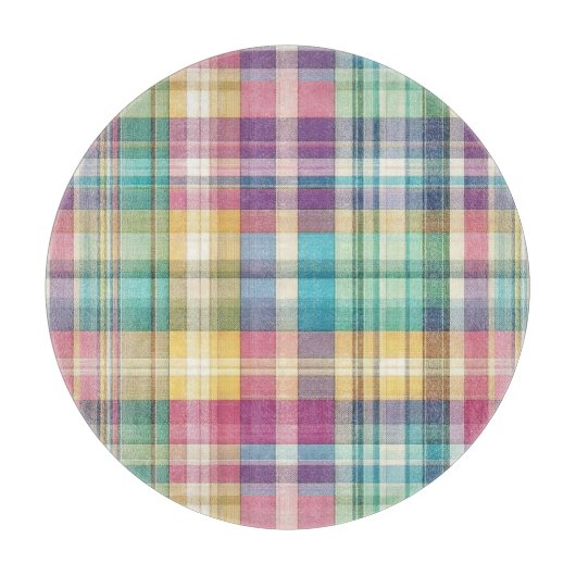 Lente/Pasen pastel plaid/tartan Snijplank (Voorkant)