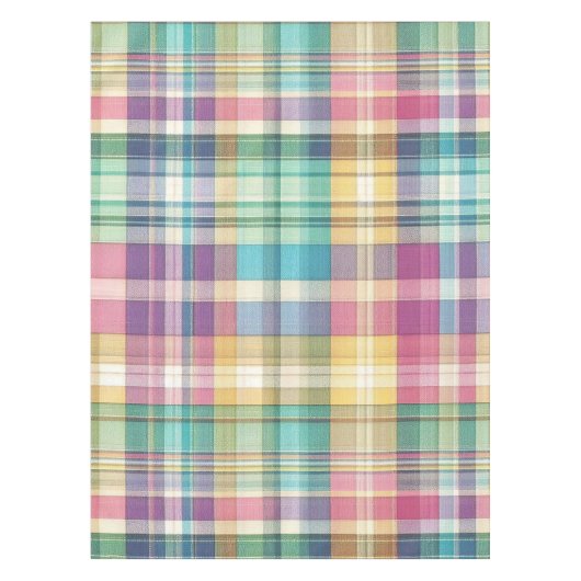 Lente/Pasen pastel plaid/tartan Tafelkleed (Voorkant)