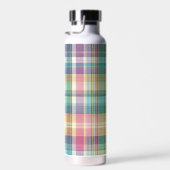 Lente/Pasen pastel plaid/tartan Waterfles (Rechts)