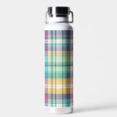 Lente/Pasen pastel plaid/tartan Waterfles (Achterkant)