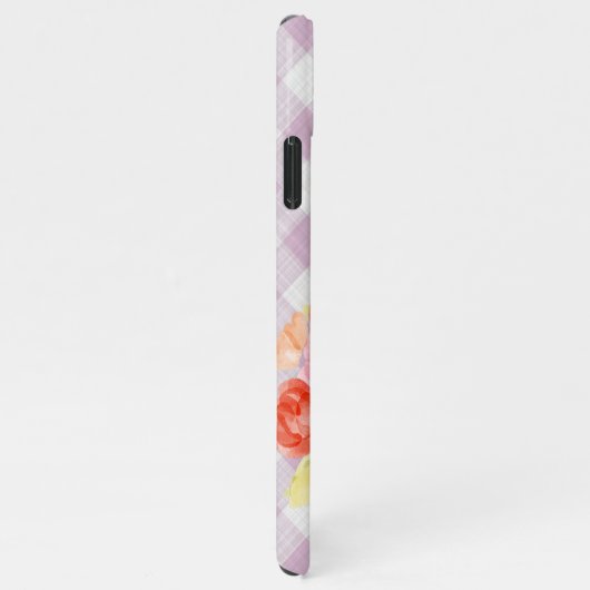 Lente Pasen Pastel Roze Gingham Controleer patroon iPhone Hoesje (Rechterkant)