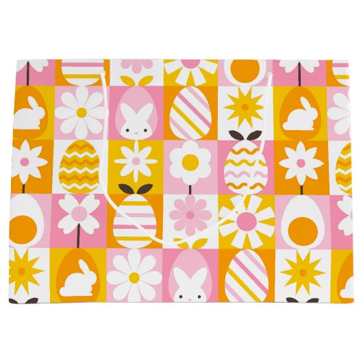 Lente Pasen Patchwork Groot Cadeauzakje (Voorkant)