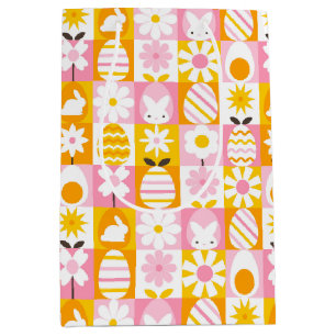 Lente Pasen Patchwork  Medium Cadeauzakje