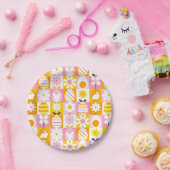 Lente Pasen Patchwork  Papieren Bordje (Feest)