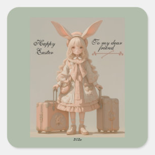  lente, Pasen, Vierkante Sticker