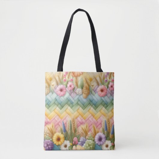 Lente Pasen Vreugde (groot patroon) Tote Bag (Voorkant)