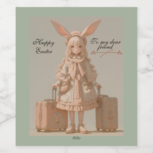  lente, Pasen, Wijn Etiket (Enkel label)