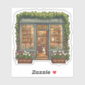 Lente Pasen Winkel met Knuffel Konijn Sticker (Vel)