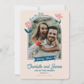 Lente Pastel Bloemblaadjes Bewaar de Datum Save The Date (Voorkant)