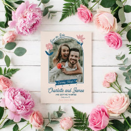 Lente Pastel Bloemblaadjes Bewaar de Datum Save The Date