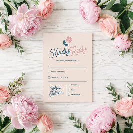 Lente Pastel Bloemblaadjes RSVP Kaart