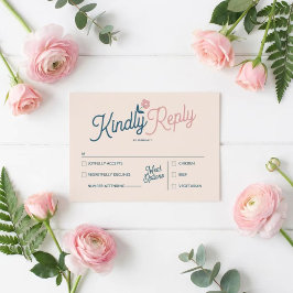 Lente Pastel Bloemblaadjes RSVP Kaart