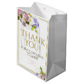 Lente Pastel Bloemen Bruiloft Roze & Goud Medium Cadeauzakje (Achterkant Gekanteld)