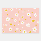 Lente Pastel Bloemen & Harten Inpakpapier Vel (Voorkant 3)
