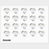 Lente Pastel Bloemen Religieus Hart Sticker (Vel)