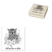 Lente Pastel Bloemen Uil Rubberstempel (Gestempeld)
