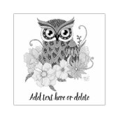 Lente Pastel Bloemen Uil Rubberstempel (Afrduk)