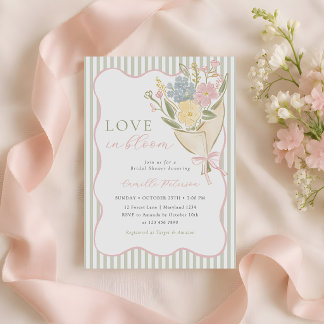 Lente Pastel Bloemige Liefde in Bloei Bruidsbruilo Kaart