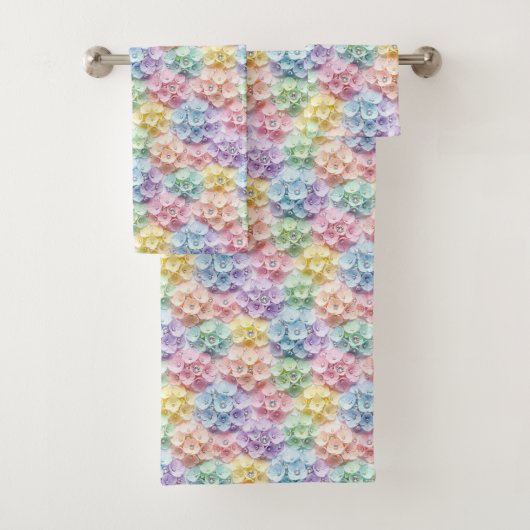 Lente Pastel Hydrangea's en Diamanten Handdoeken S (Insitu)
