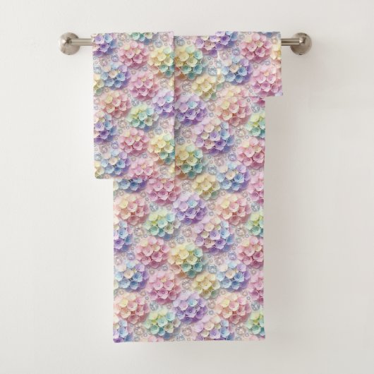 Lente Pastel Hydrangea's en Diamanten Handdoeken S (Insitu)