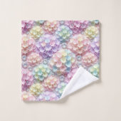Lente Pastel Hydrangea's en Diamanten Handdoeken S (Wasdoekje)