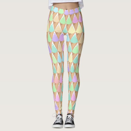 Lente Pastel Ijsje Print Leggings (Voorkant)