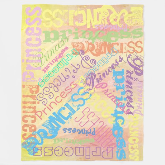 Lente Pastel Naam Collage Fleece Deken (Voorkant)