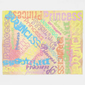 Lente Pastel Naam Collage Fleece Deken (Voorkant (Horizontaal))