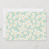 Lente Pastel Salie Groene Madeliefjes Baby Foto Ge Aankondiging (Achterkant)