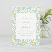 Lente Pastel Salie Groene Madeliefjes Koppels Brui Kaart (Staand voorkant)