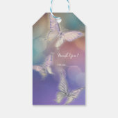 Lente Pastel Vlinders Chic Verjaardagsfeest Cadeaulabel (Achterkant)