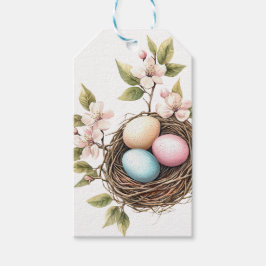 Lente Pastel Vogel Nest Cadeaubijschrift Cadeaulabel