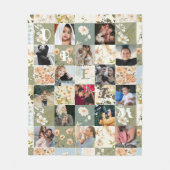 Lente Patchwork Effect Quilt Patroon Foto Fleece Deken (Voorkant)