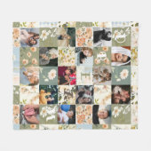 Lente Patchwork Effect Quilt Patroon Foto Fleece Deken (Voorkant (Horizontaal))