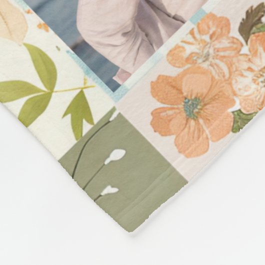 Lente Patchwork Effect Quilt Patroon Foto Fleece Deken (Hoek)