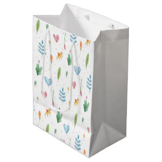 Lente patroon romantische waterverf natuur-geïnspi medium cadeauzakje